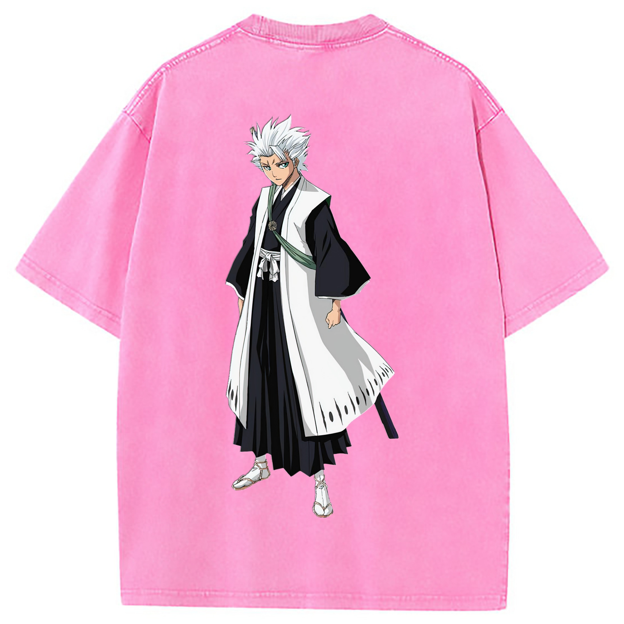 （画像用） ブリーチ 日番谷冬獅郎（ひつがや とうしろう） BLEACH Hitsugaya Toushirou 綿100% ヴィンテージ風 半袖Tシャツ（背面プリント）